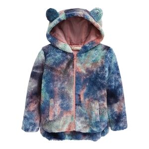 Tucker + Tate Blue Pink Faux Shearling Hooded Jacket Coat Kids Girls Size 8